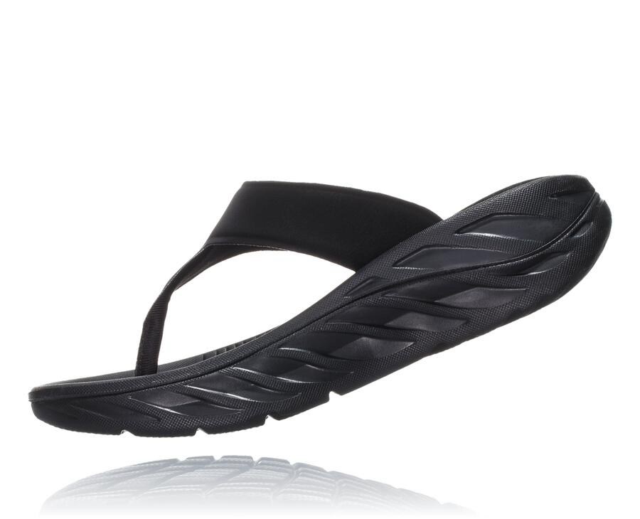 Sandals Womens - Hoka One One ORA Recovery Flip - Black - IKPQHWX-50